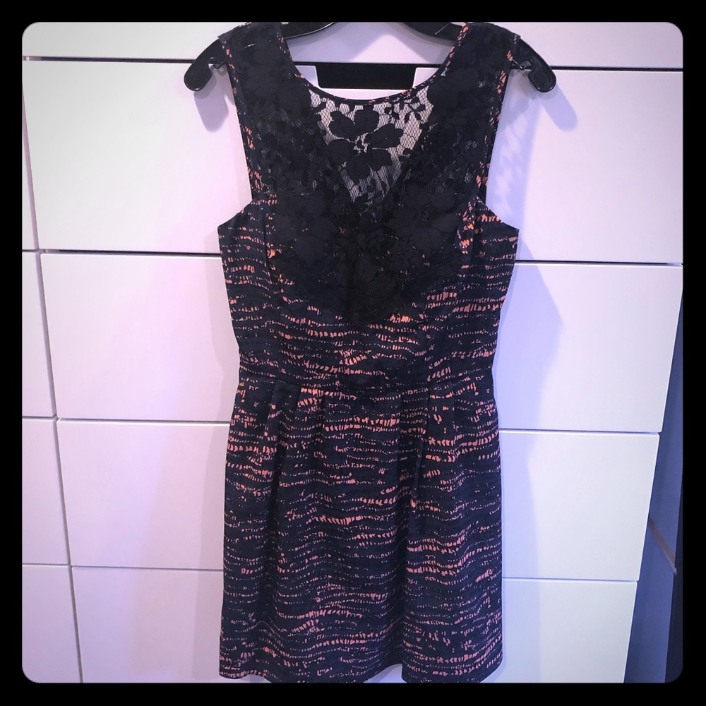 Multi Color Mini Dress with lace accents